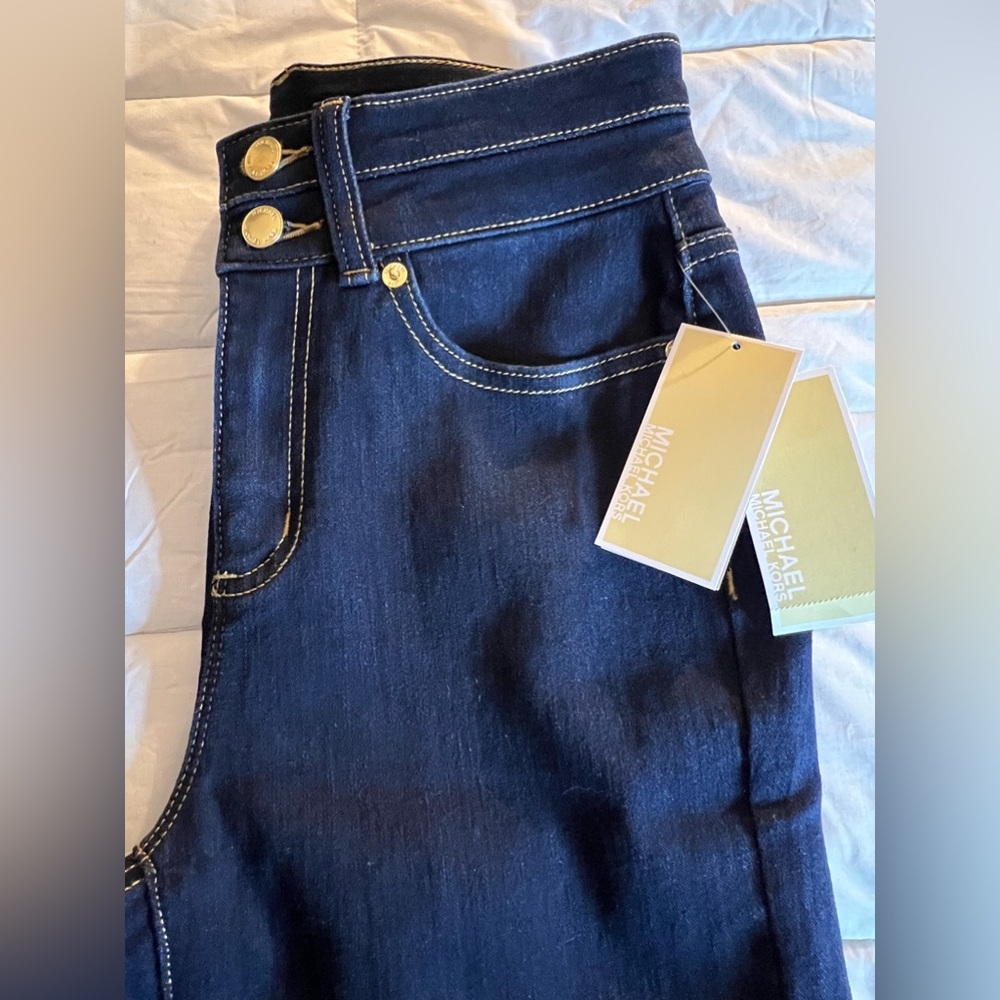 NWT MICHAEL Michael Kors dark wash denim blue jeans. Selma skinny. Women’s 2 - Picture 8 of 10
